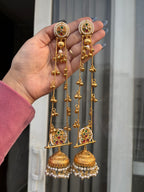 Heer Kashmiri Long Jhumkas Multi