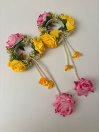 Floral Kaleera (Yellow/Pink) Adjustable Size