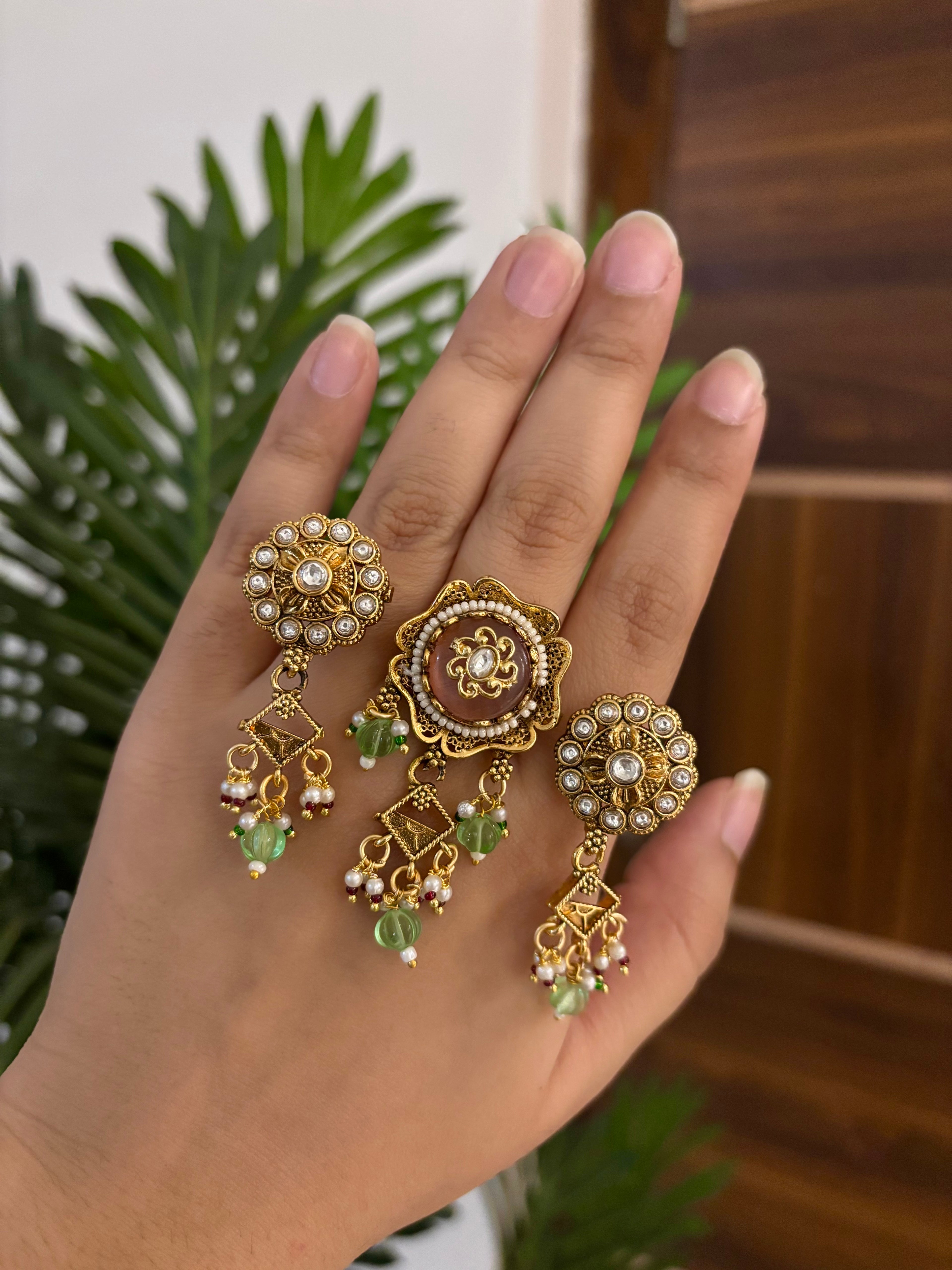 Premium Showstopper Adjustable Ring (Pink & Mint)