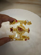 Ruby Brass Ghungroo Adjustable Bracelet