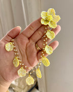 Yellow Rose Petal Earrings