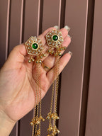 Kundan Touch Green Kashmiri Earrings