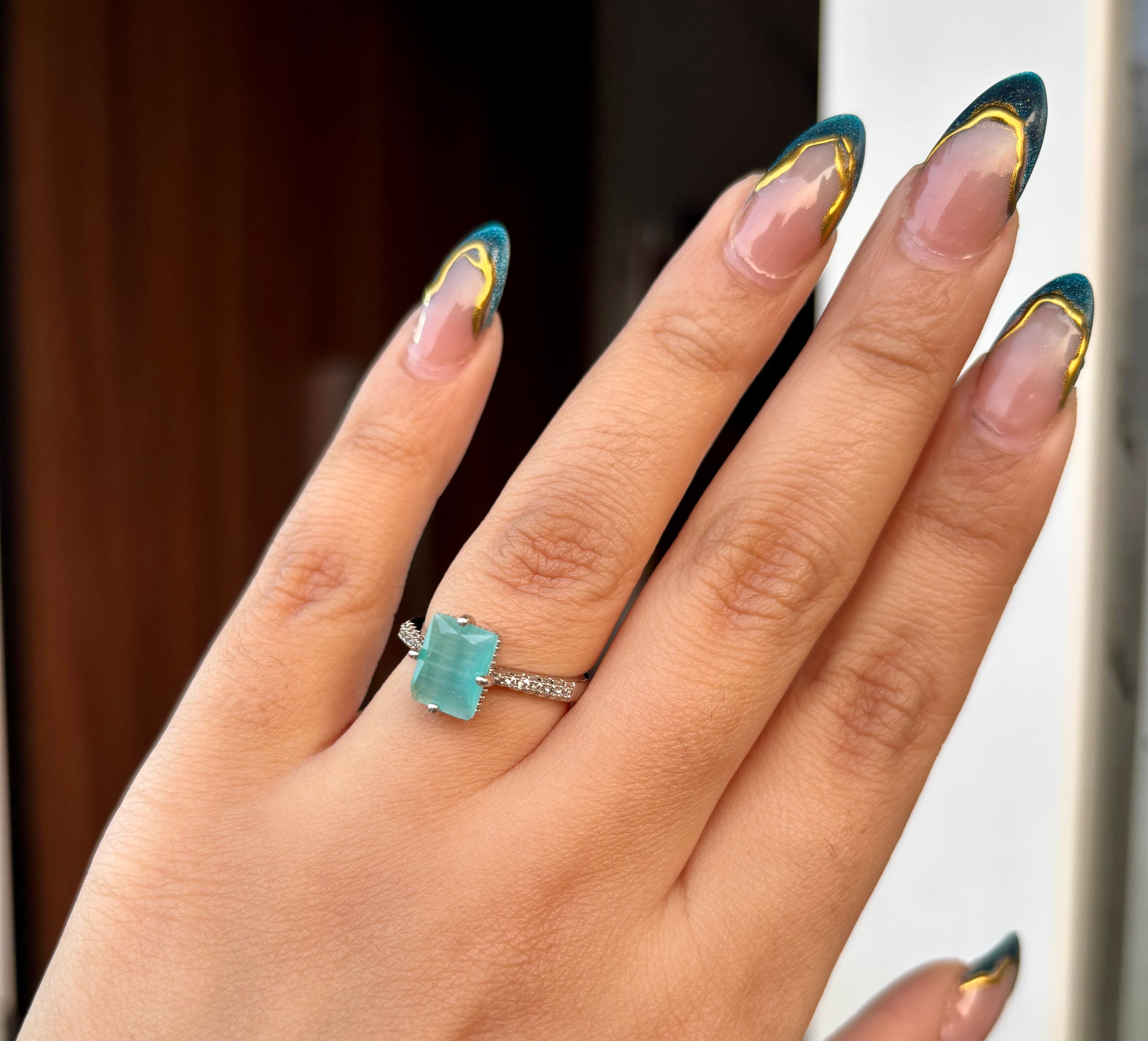The Square Solitaire Adjustable Ring