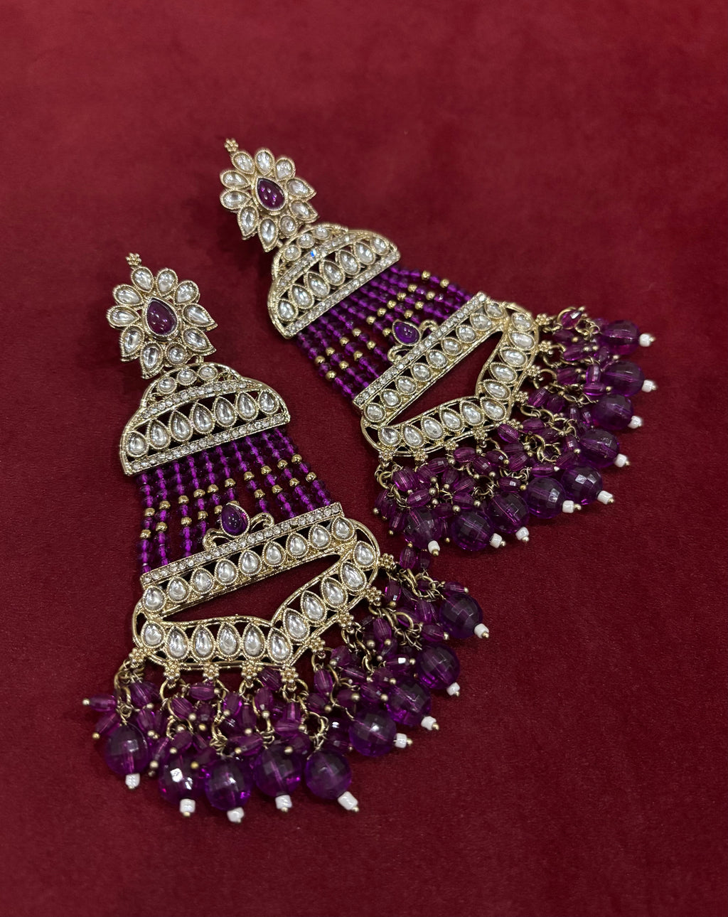 High Quality Designer Mughal Long Earrings