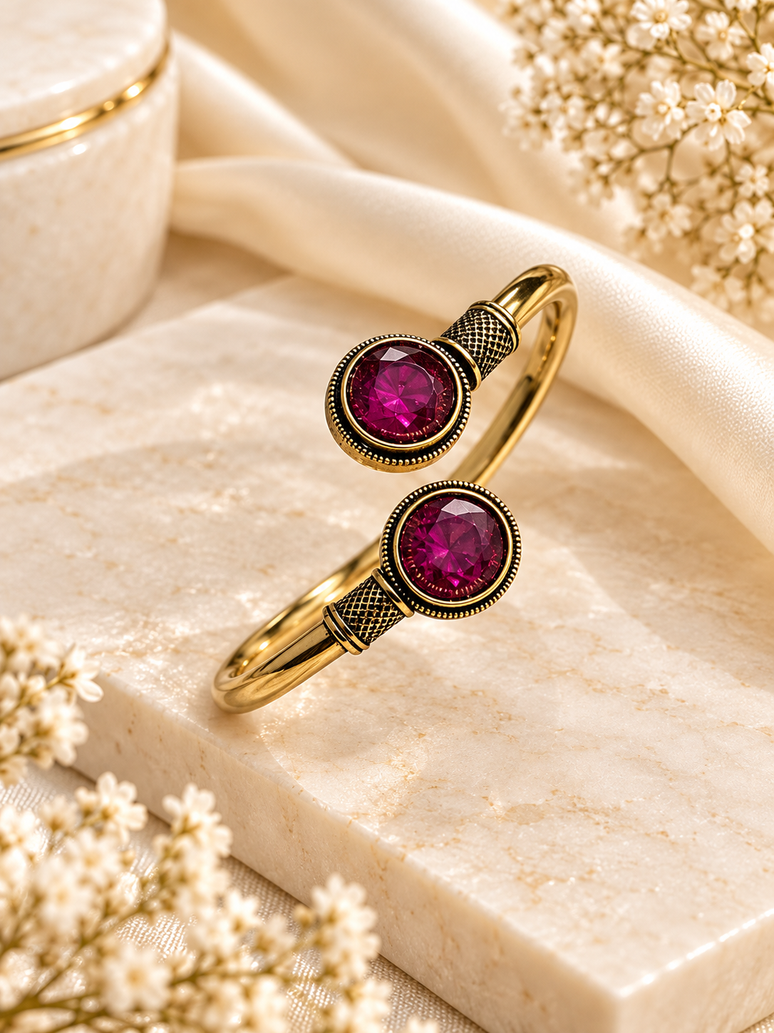 Twist Openable Antique Bracelet (Wine)