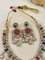 Victoria Necklace With Mang Tikka & Earrings (Multi)