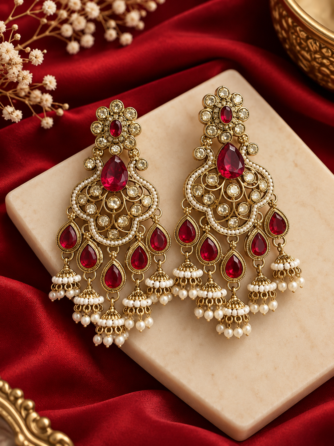 Sonia Dazzling Earrings (Pink)