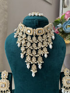 Kundan & Pearl Touch Layer Necklace With Mang Tikka & Earrings