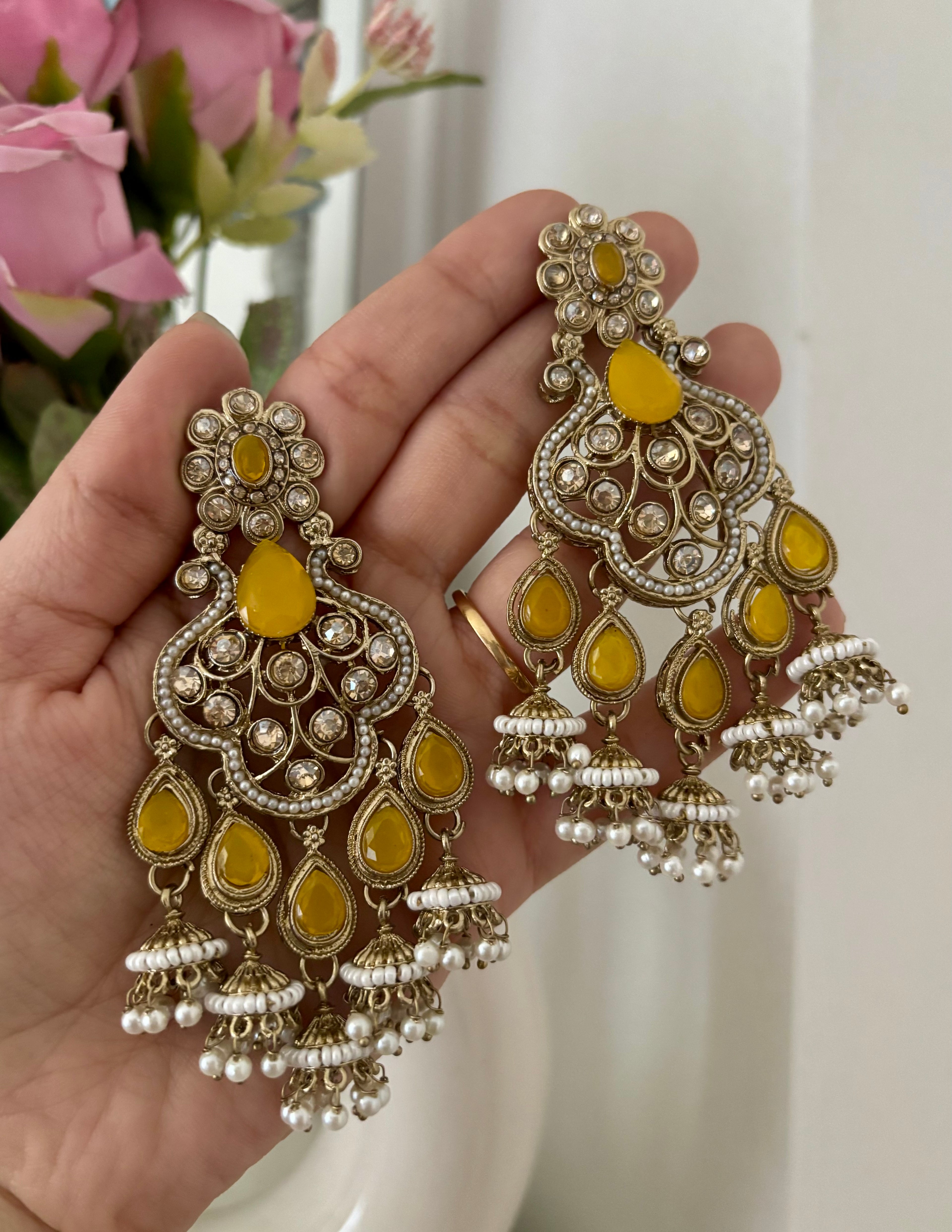 High Quality Designer Yellow Earrings