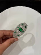 Emerald American Diamond Openable Bracelet ￼