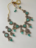 Shishuka Moissanite Necklace With Earrings (Turquoise)