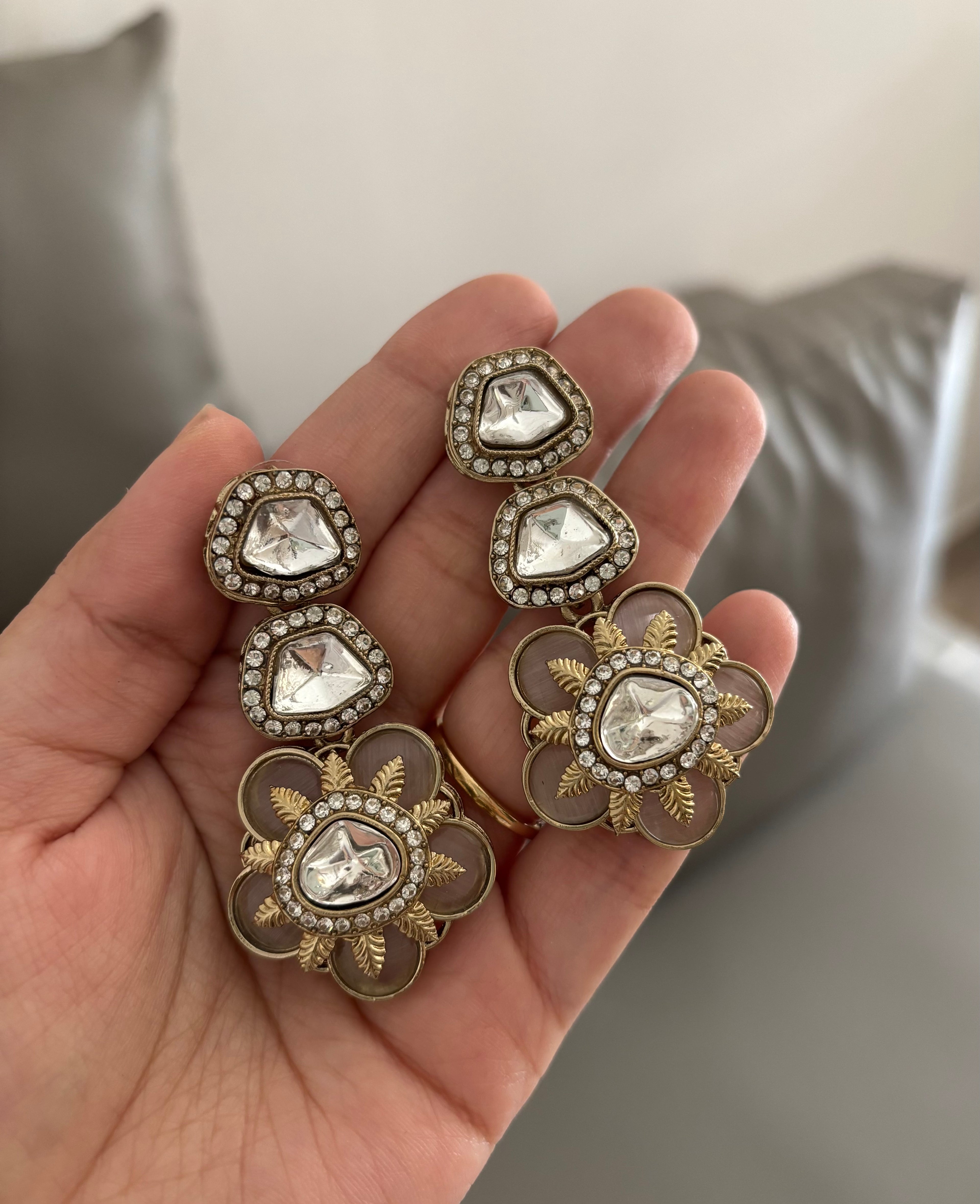 High Quality Designer Flower Victorian Earrings