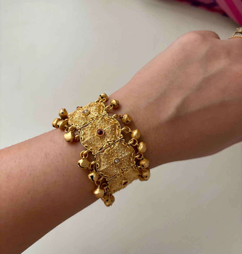 Ruby Ghungroo Adjustable Bracelet