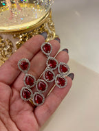 Malta Ruby American Diamond Earrings