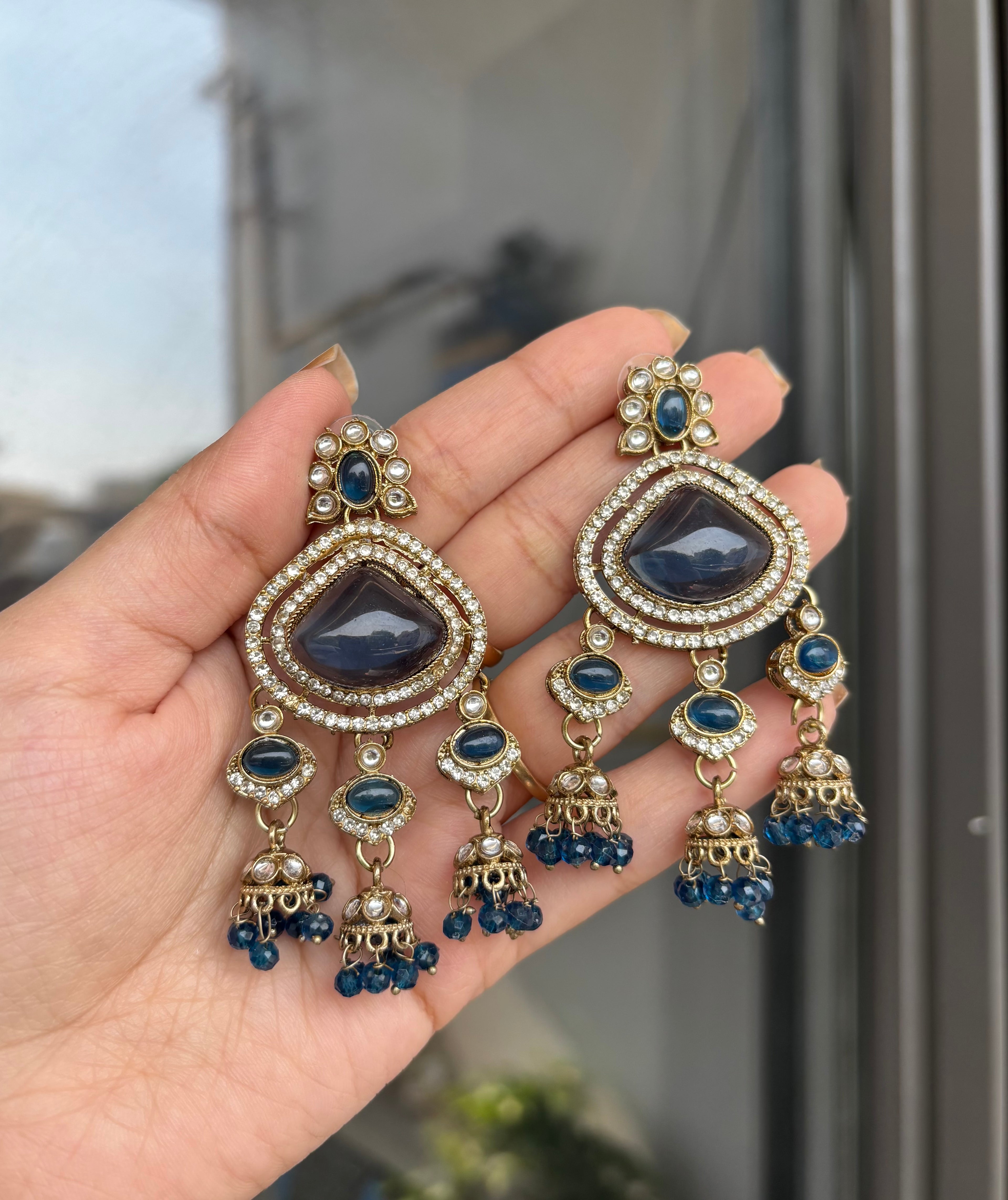 Chandi Blue Earrings