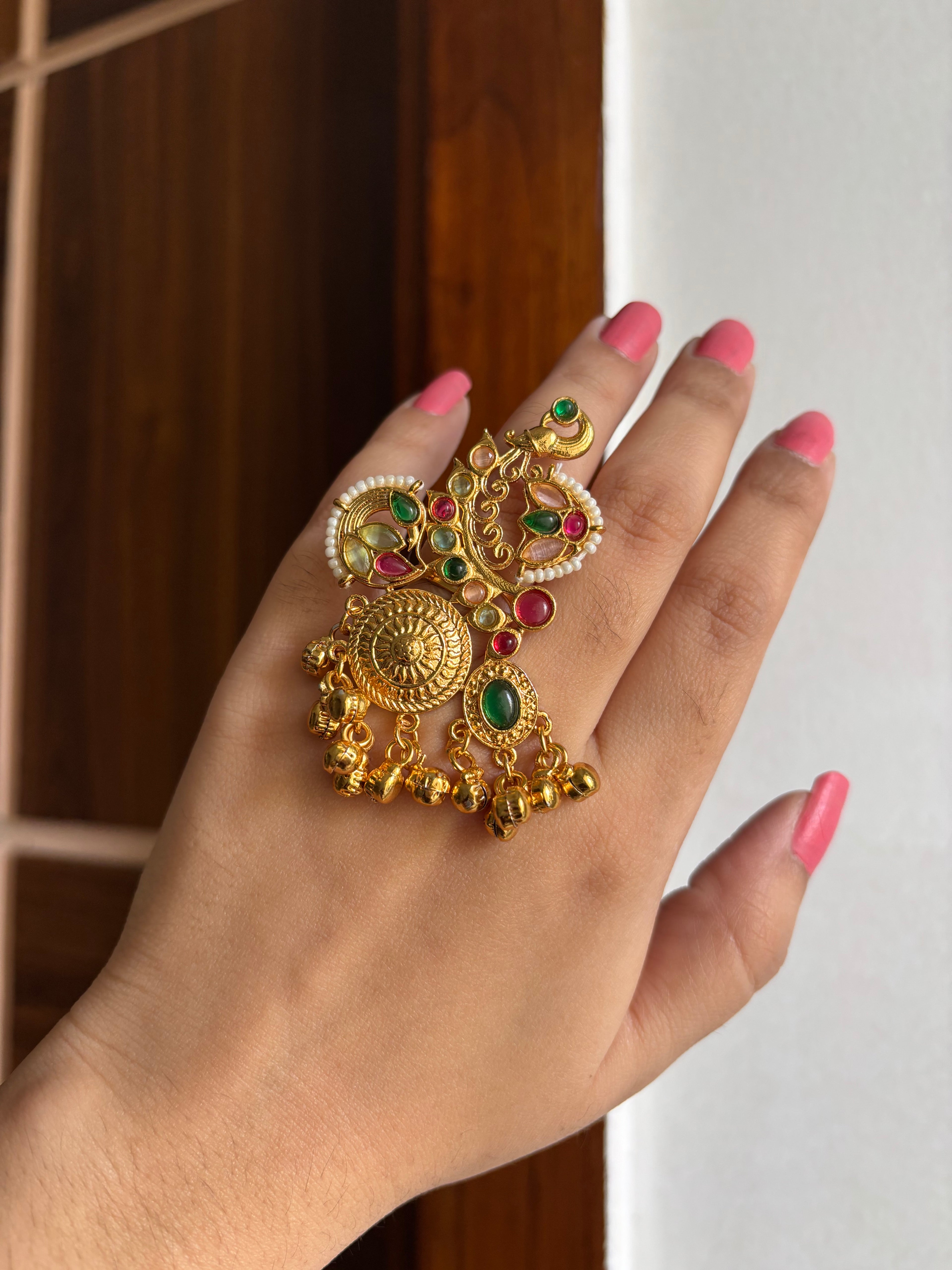 Adjustable Peacock Ring (Multi)