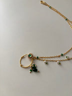 Radha Press On Nose Pin With Side Layer (Green)