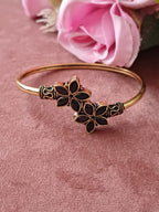 Flower Oxidised Openable Bracelet