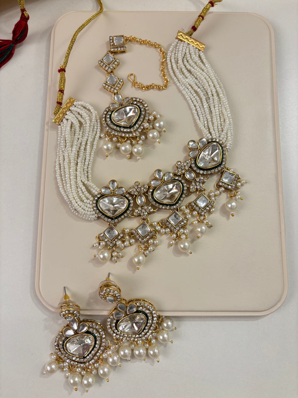 High Quality Designer Choker Set With Mang Tikka & Earrings