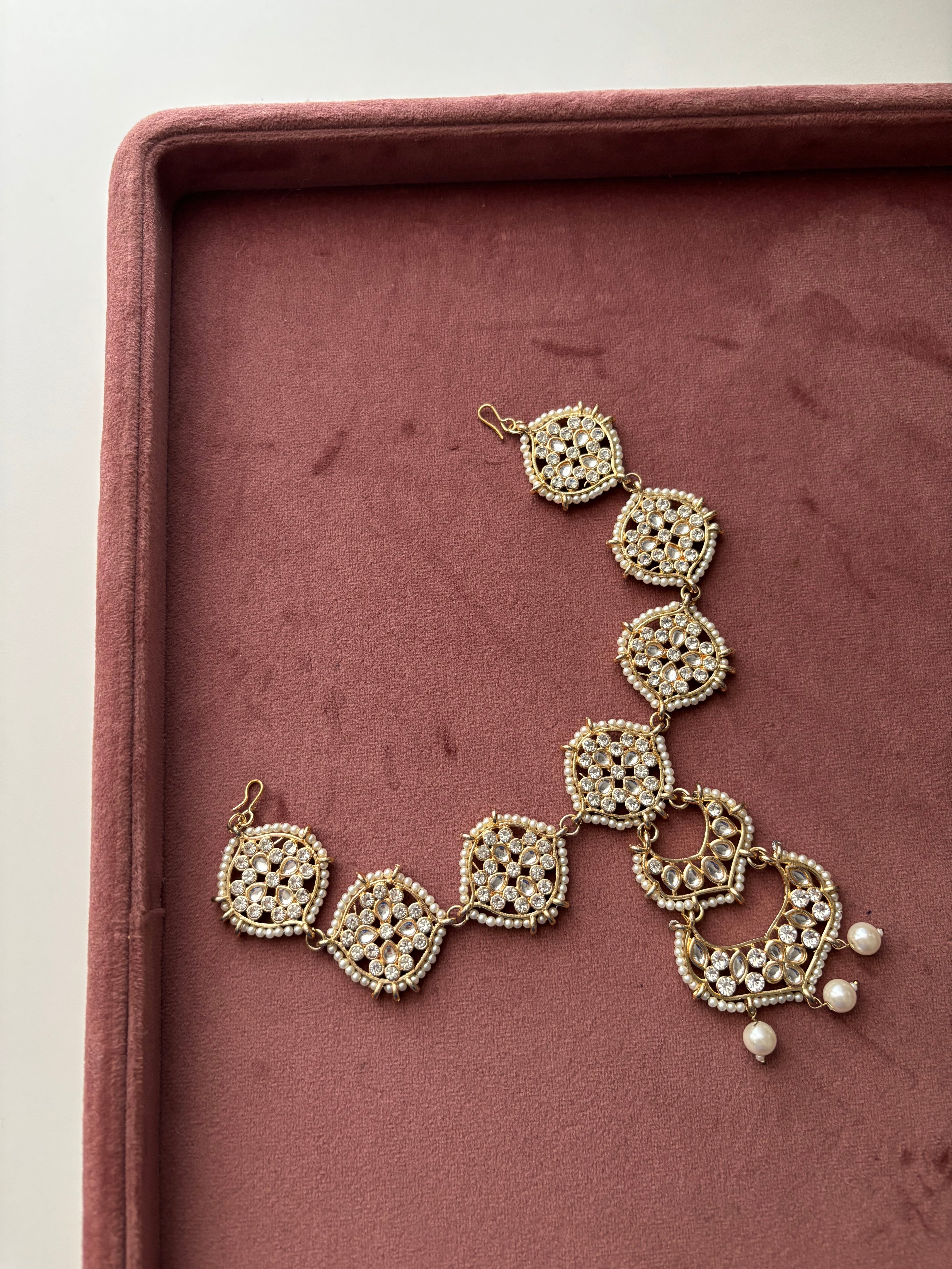 Heavy Look Kundan Back Hair Accessorie Design-3