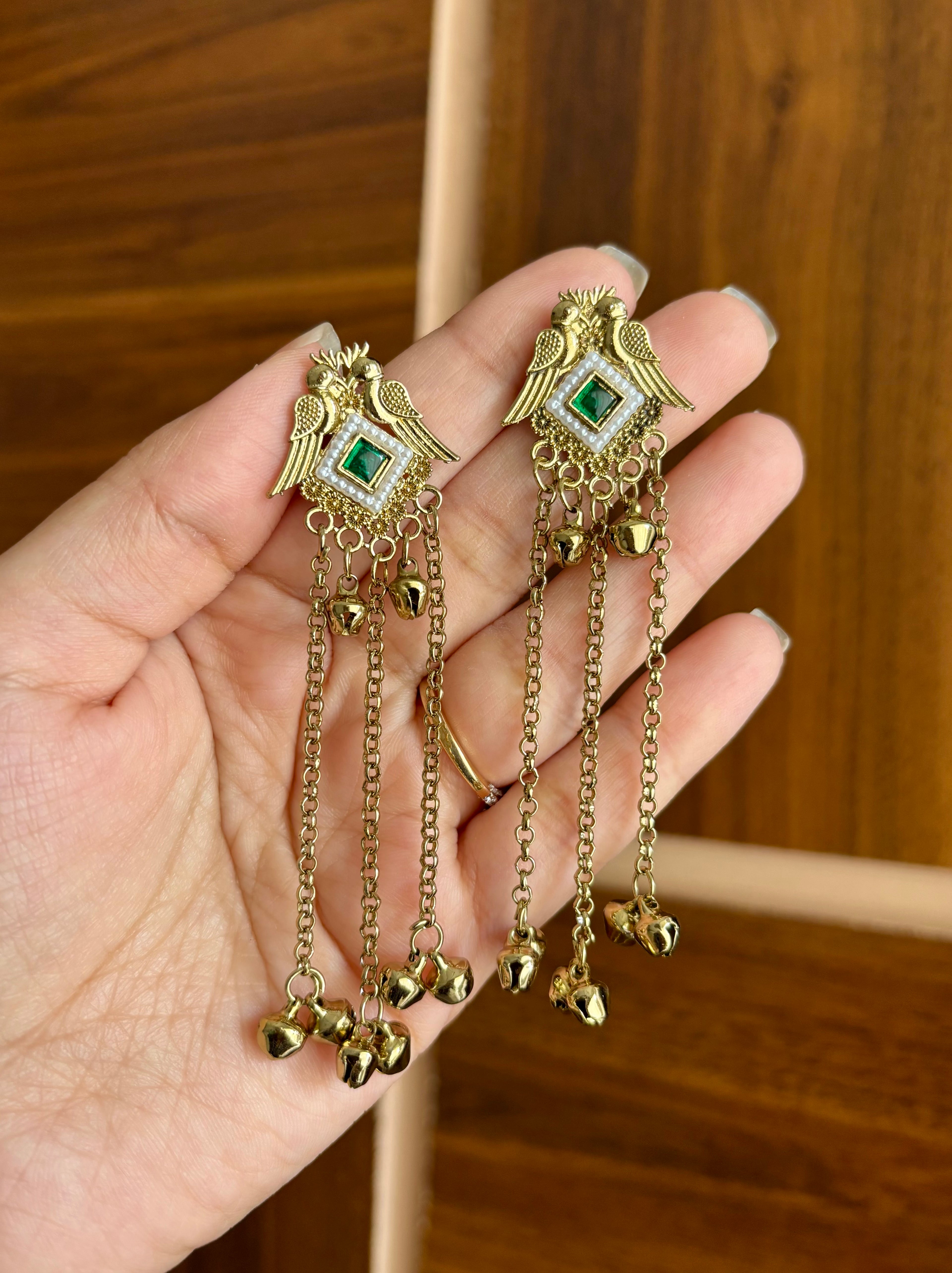 Pihu Kashmiri Earrings (Green)