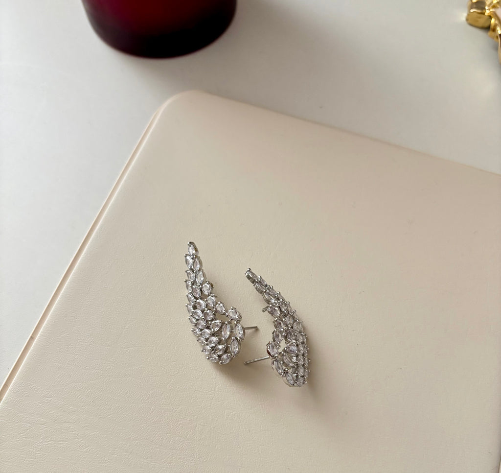 Feather American Diamond Earcuff
