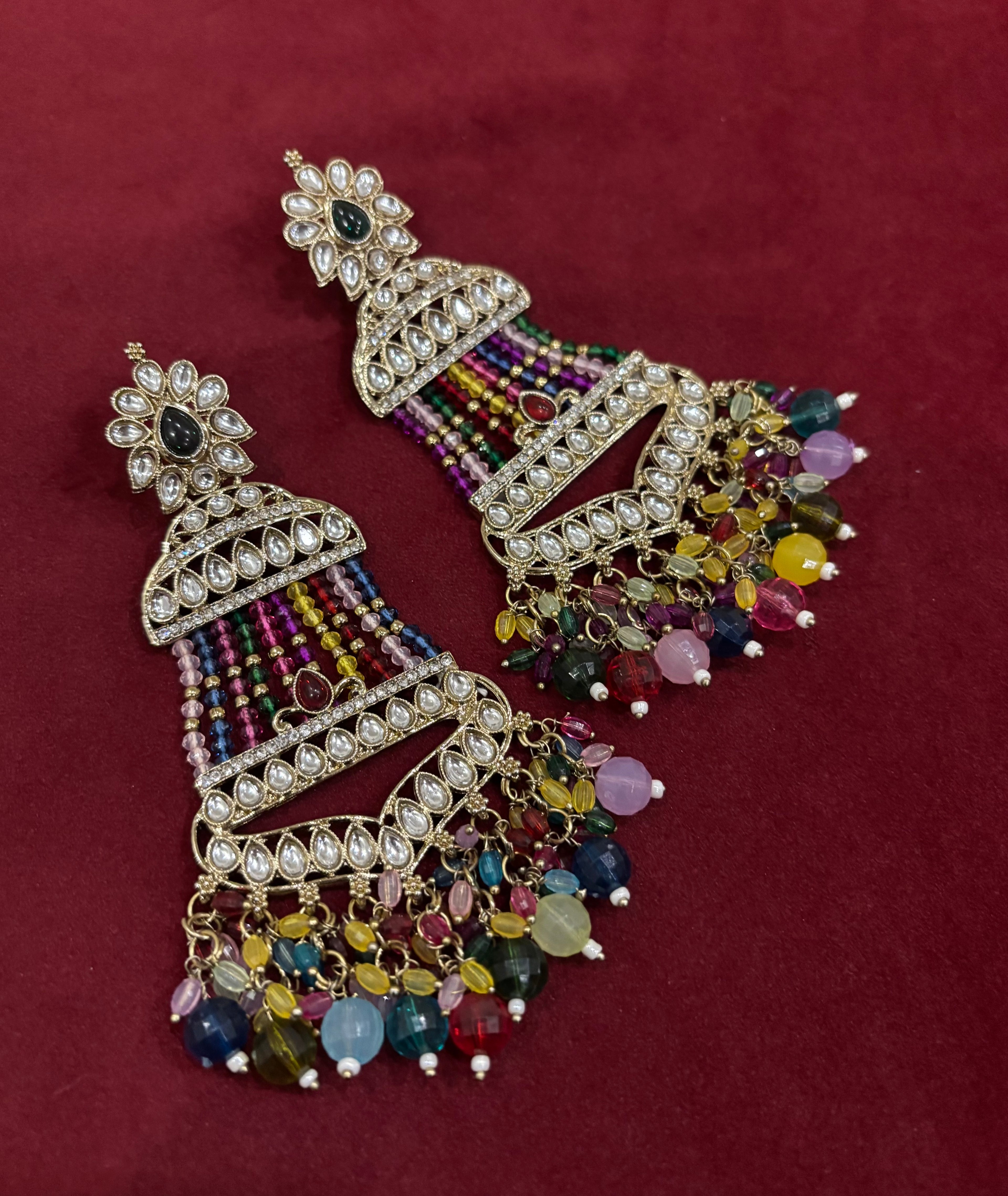 High Quality Designer Mughal Long Earrings