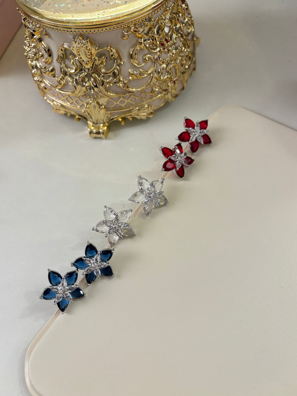 Flower American Diamond Studs