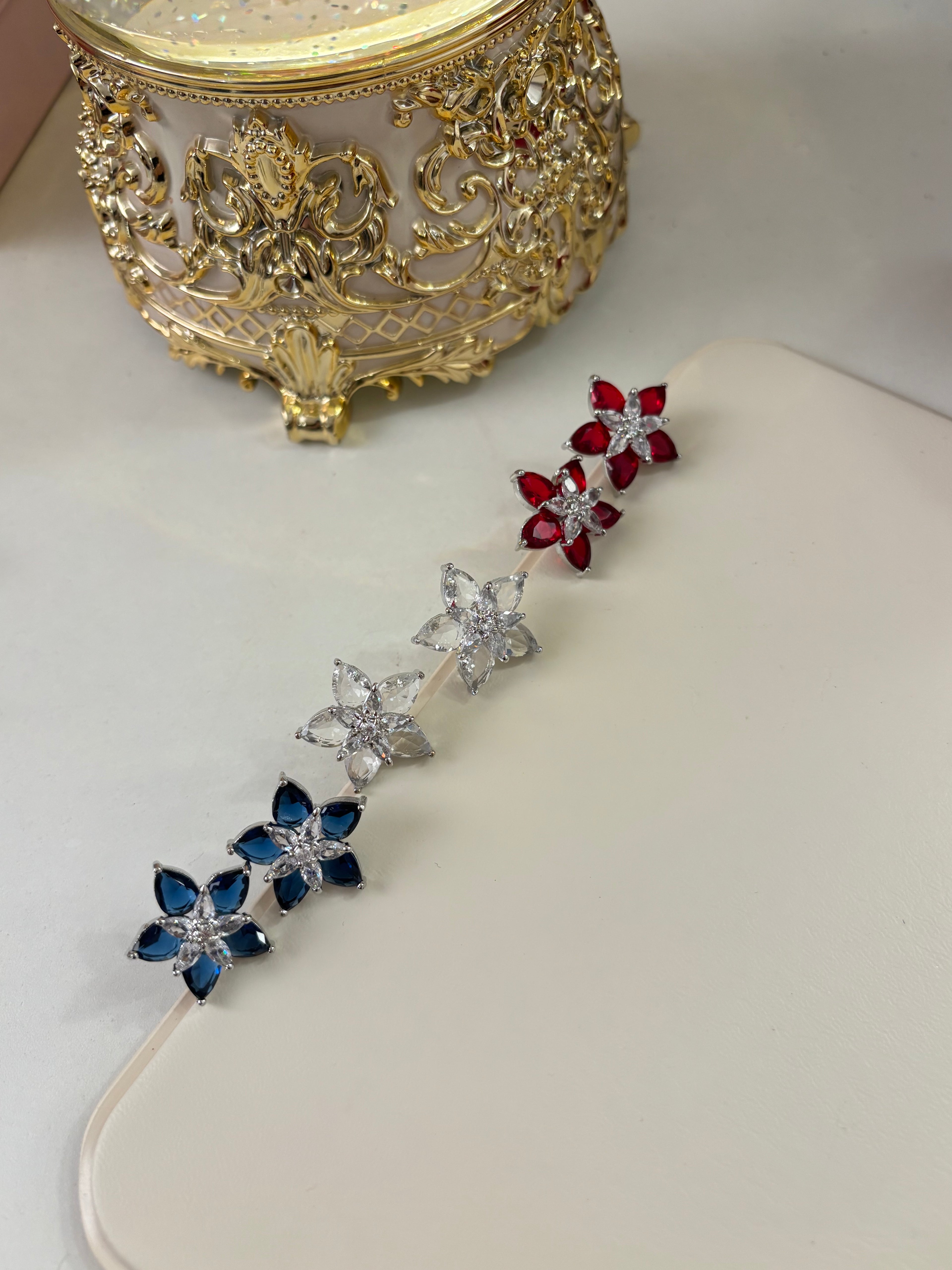 Flower American Diamond Studs
