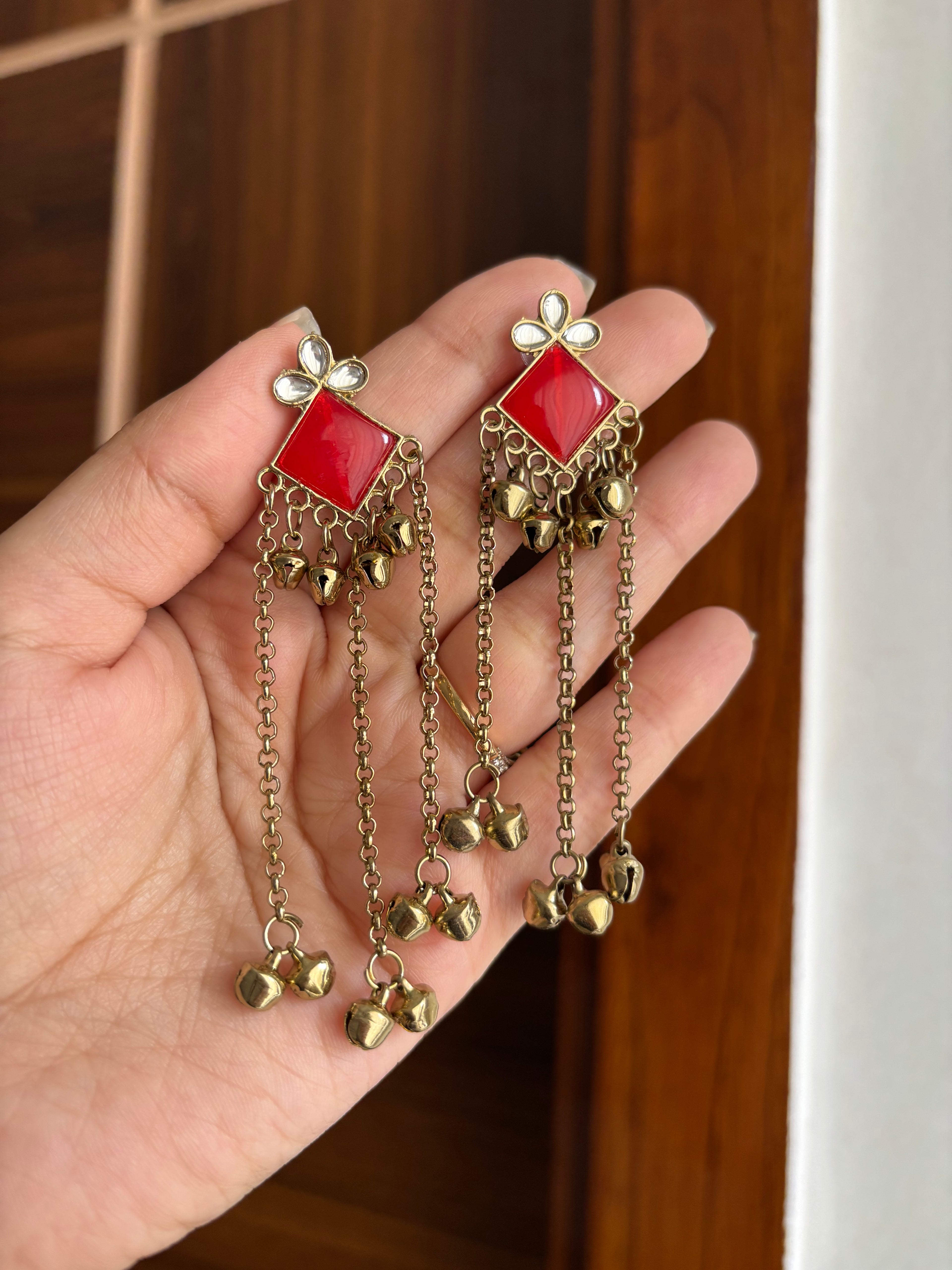 Red Kashmiri Earrings