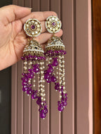 High Quality Designer Mirror Cut Layers Long Jhumkas