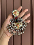 Double Shade Heavy Look Oversized Earrings