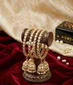 Kundan Touch Bangles With Latkan (Set of 4)