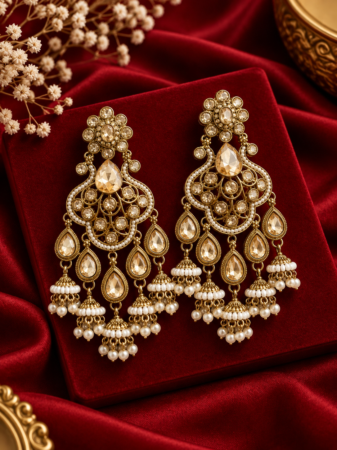 Sonia Dazzling Earrings (Golden)