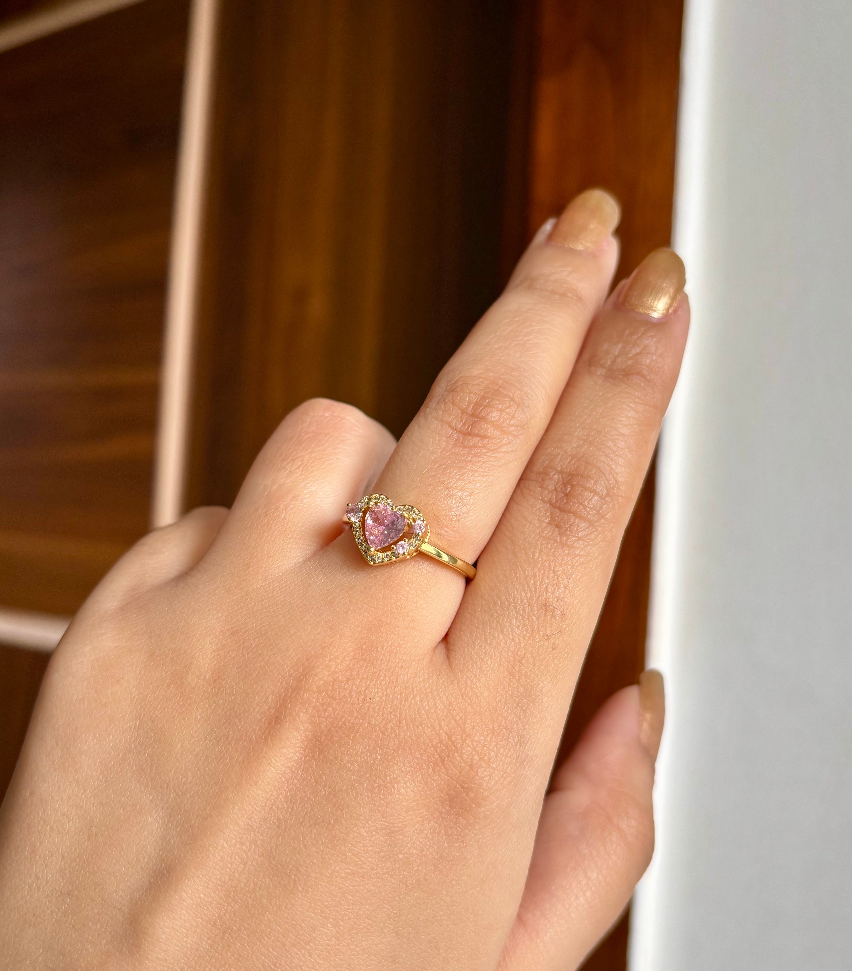The Pink Heart Adjustable Ring