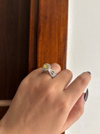 Queen Soilitare Yellow Adjustable Ring