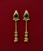 Dark Green Kashmiri Earrings Earrings In Mehandi Polish