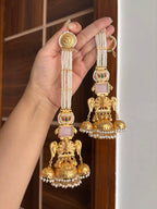Shazia Premium Kashmiri Earrings With Pearls Touch Sahara ( Pink )