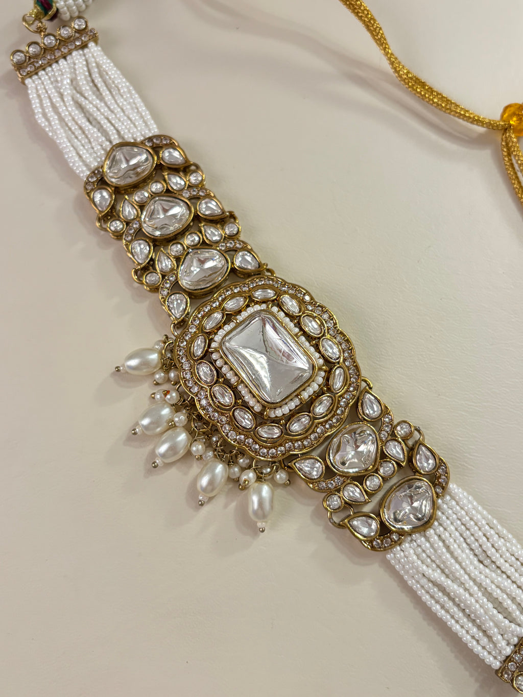Premium Choker Choker Set With Mang Tikka & Jhumkas Moissanite Work