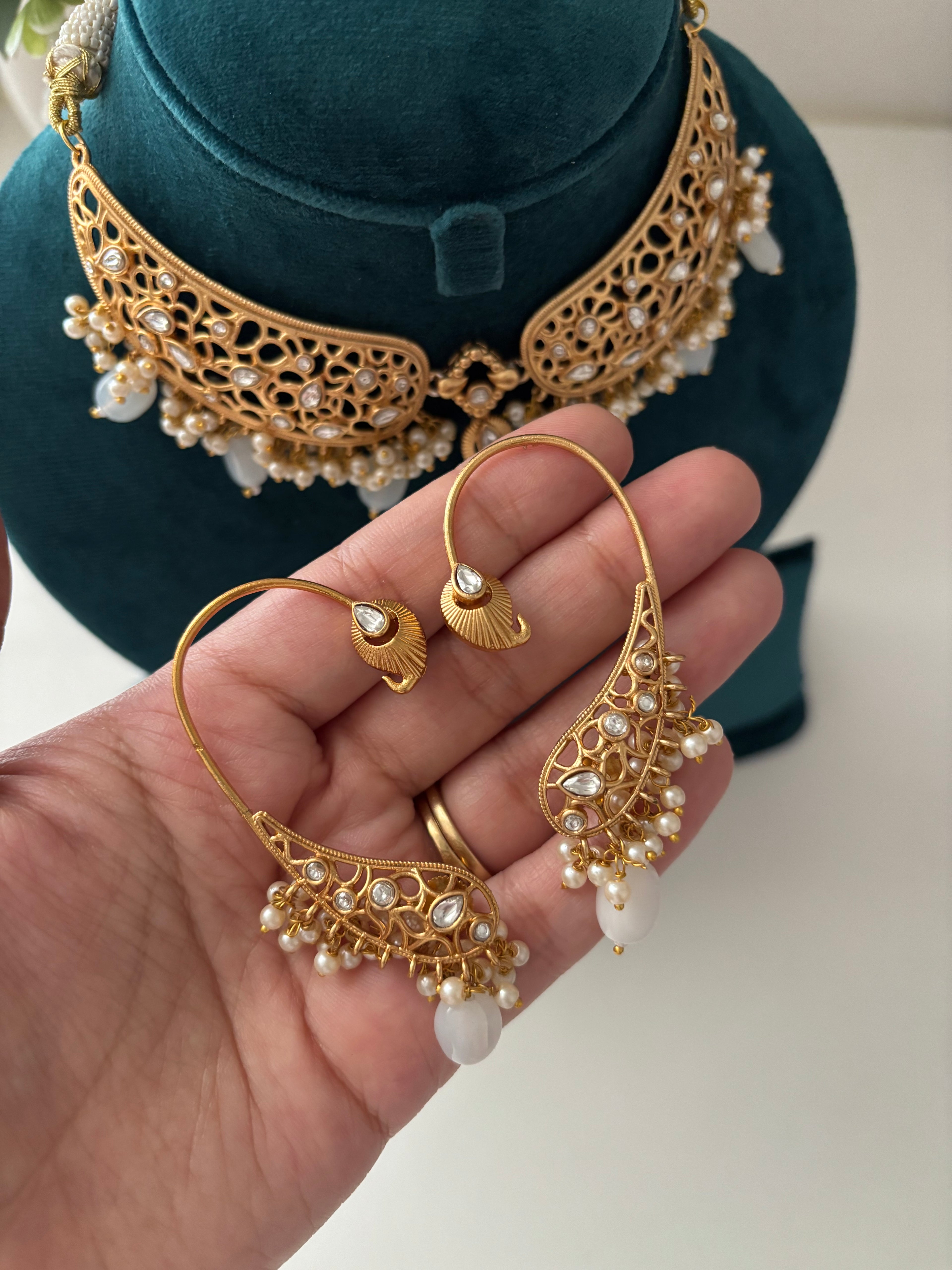 Premium Brass Necklace With Earcuff