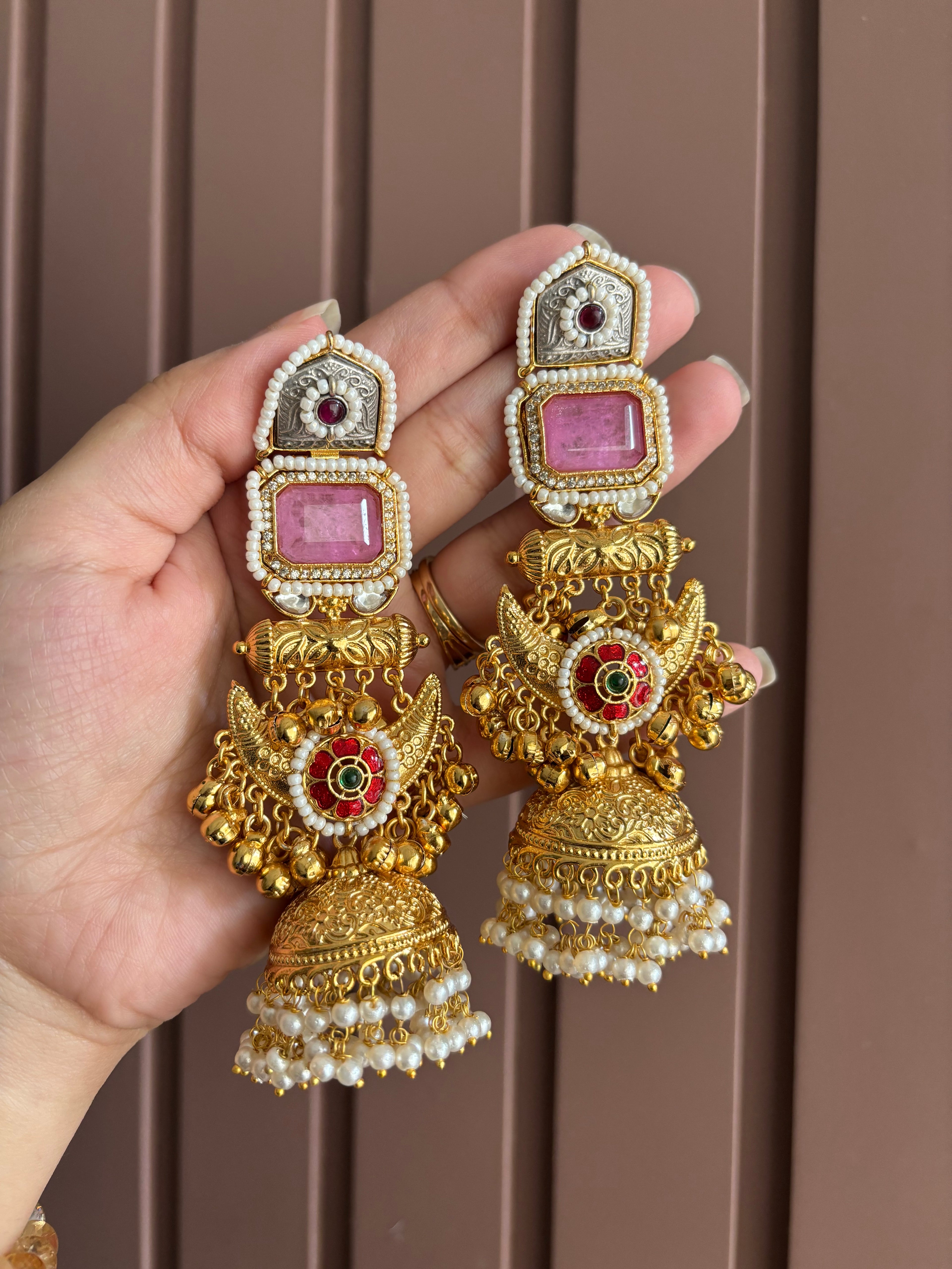 High Quality Designer Heavy Look Kashmiri Jhumkas