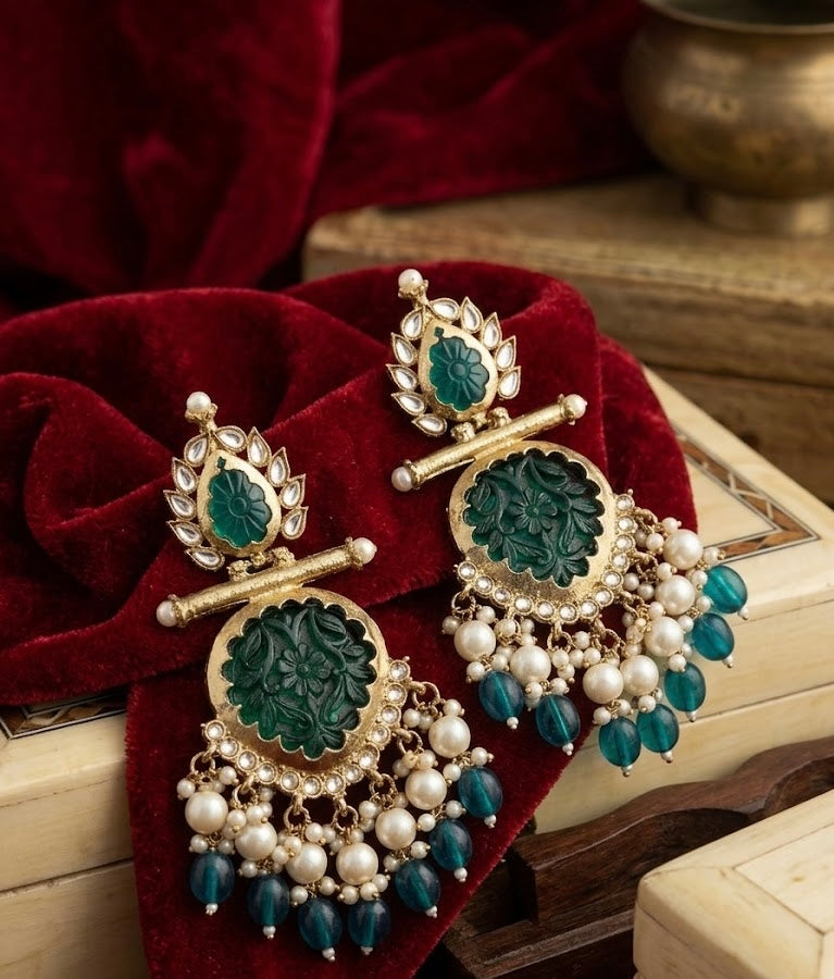 Andaz Peacock Blue Earrings
