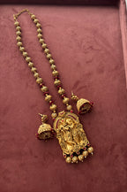 Radha Krishnan Haar With Jhumkas (Maroon)