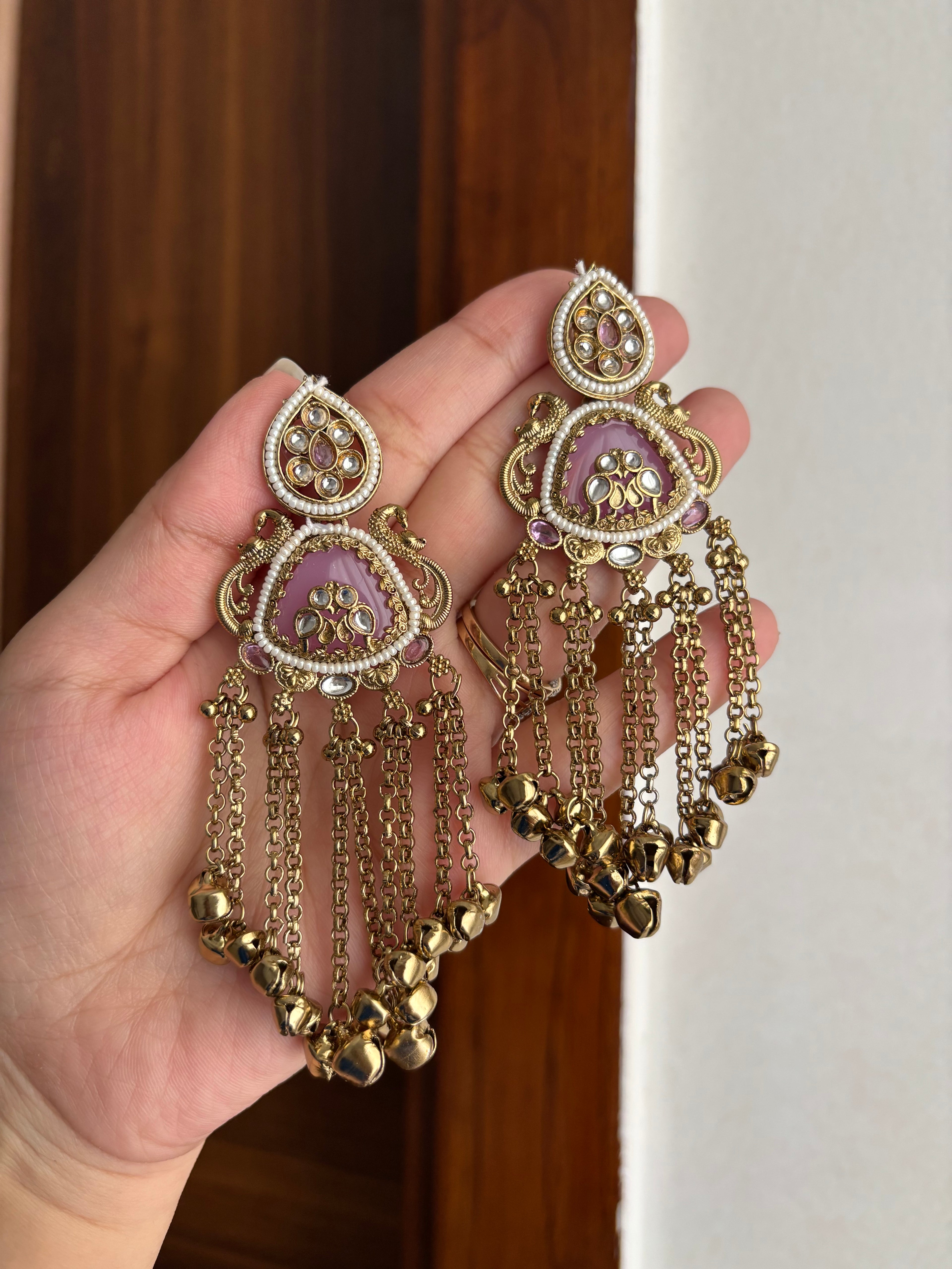 Shilpa Kashmiri Earrings (Lavender)