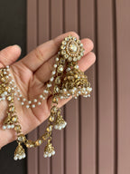 Golden Jhumki With Detachable Earchain