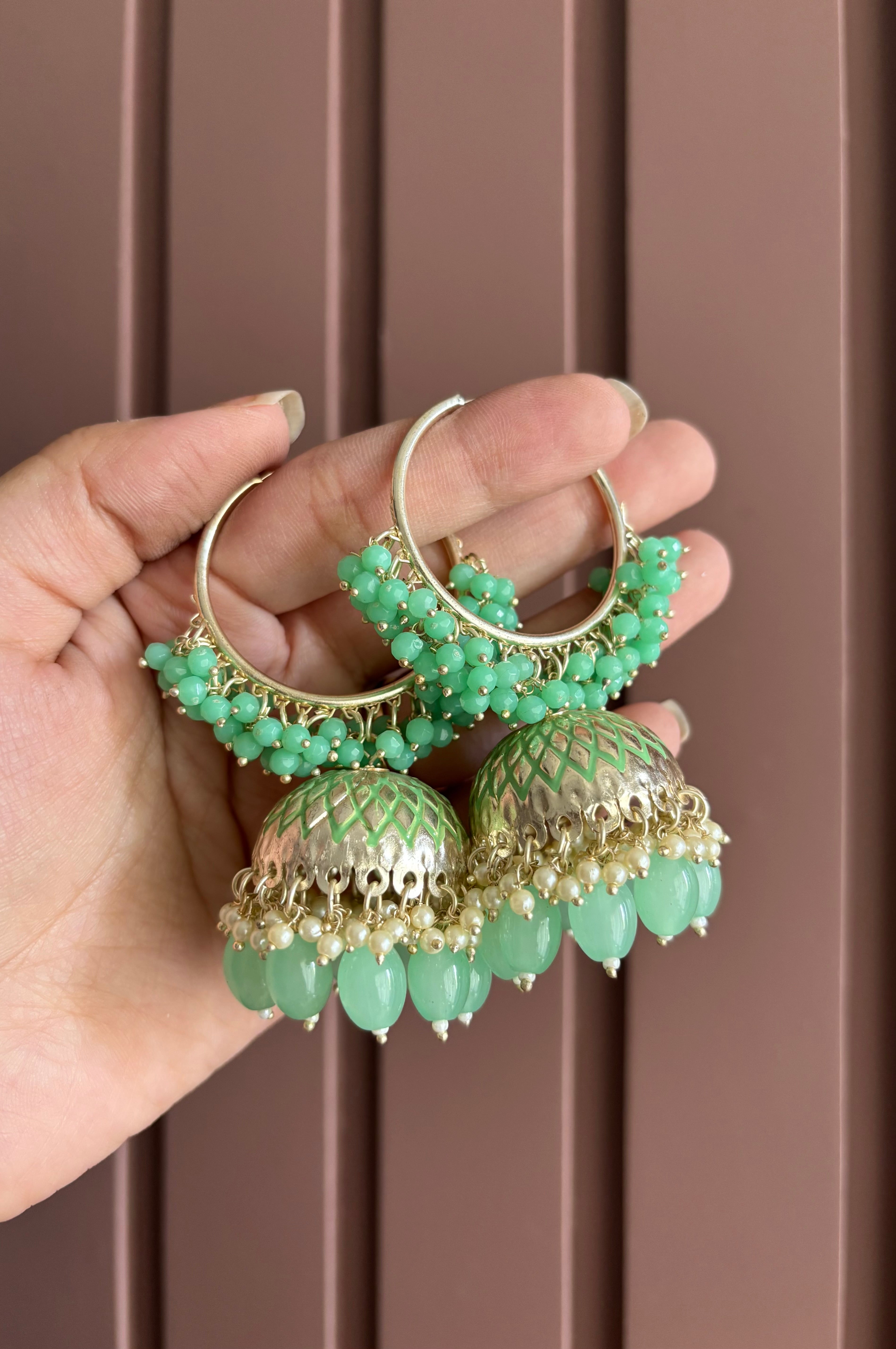 Mint Bali Jhumkas