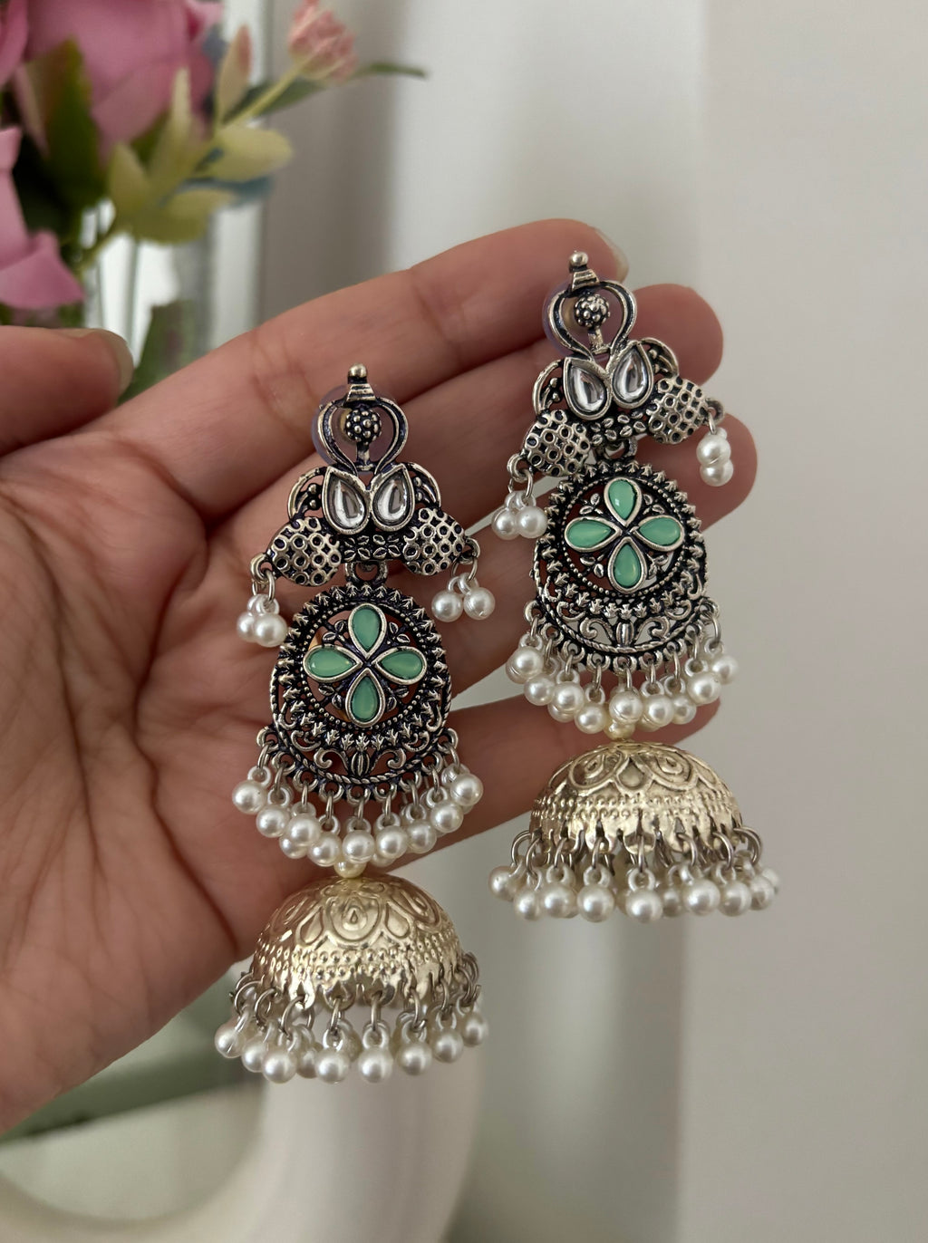 Double Tone Kashmiri Jhumkas