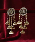 High Quality Designer Flower Layer Earrings With Jhumkas Touch