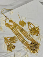 Royal Punjabi Style Gold Look Like Rani Haar With Mang Tikka Long Earrings & Jhumar