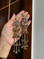 Onion Shade Long Kashmiri Jhumkas